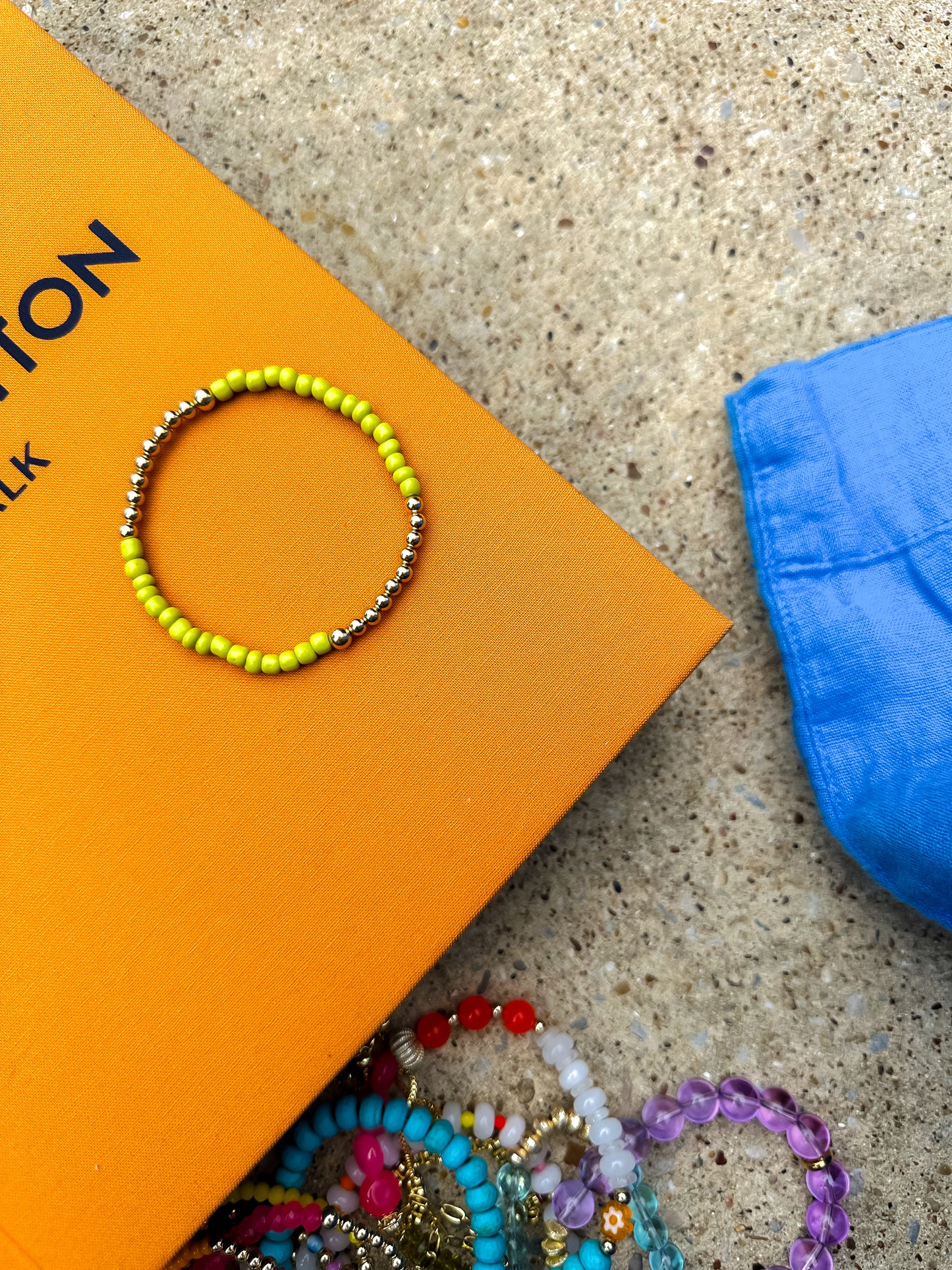 Avocado Green Sprinkle Bracelet