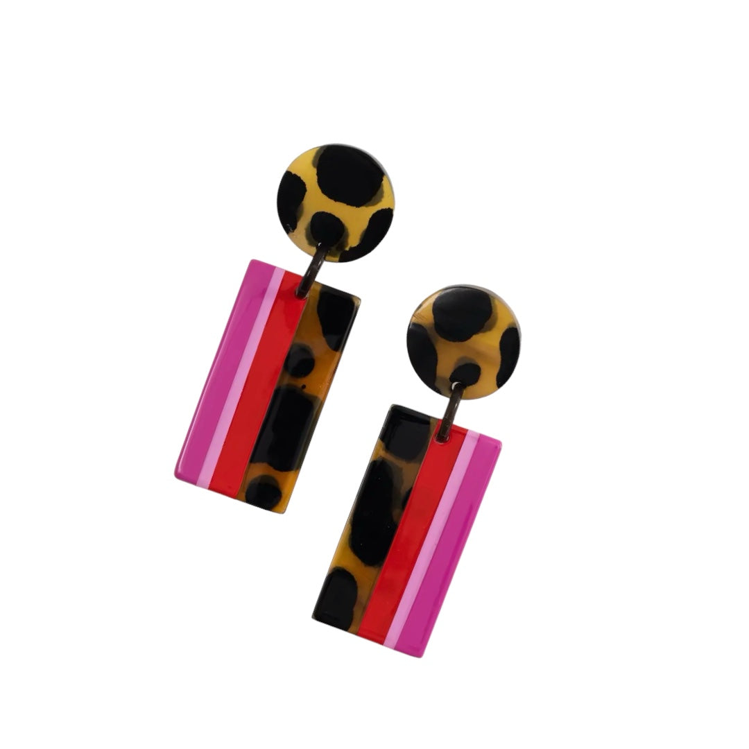 Pink Tortoise Earrings