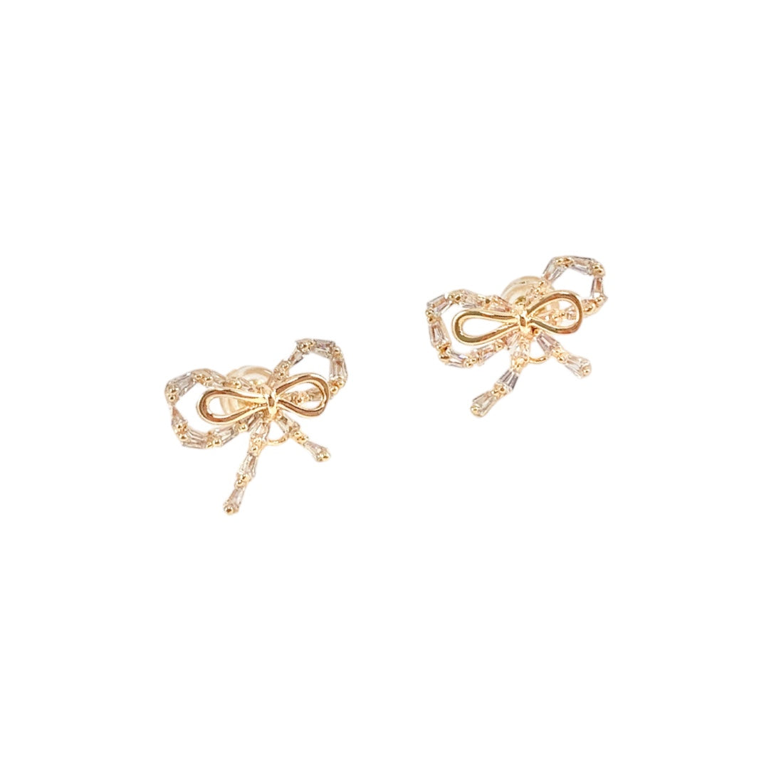 Rhinestone Bow Earrings