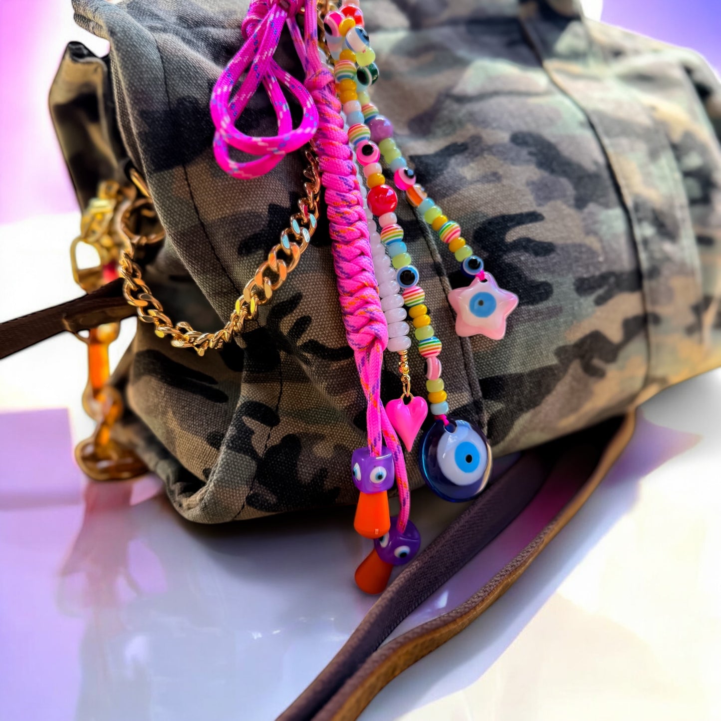 Fuschia Fortune Bag Charm