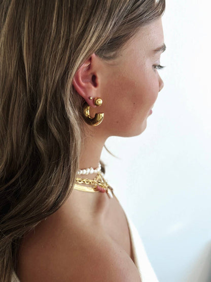 Everson Gold Reverse Hoop Earrings