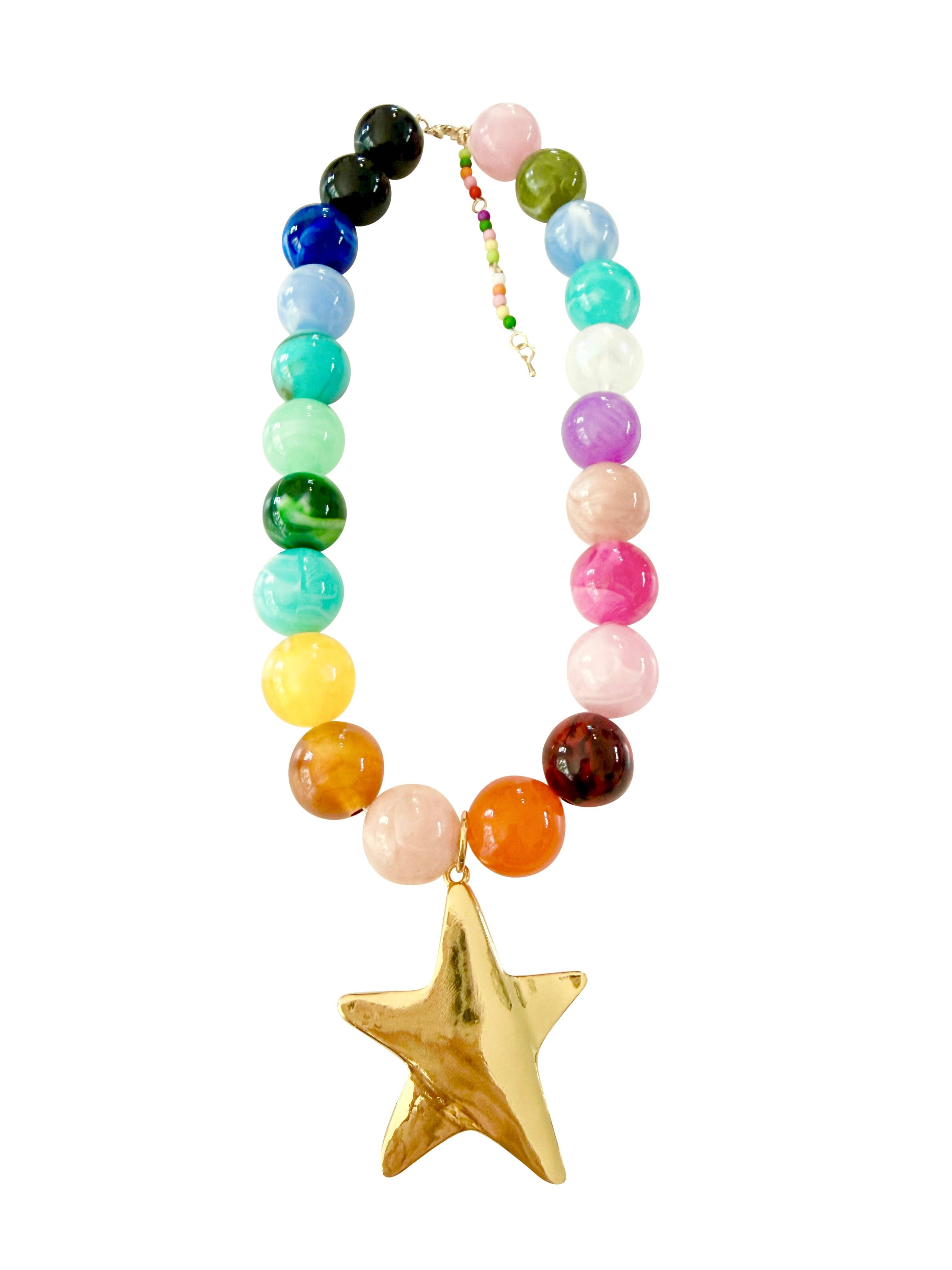 Stellar Vibes Chunky Beaded Star Necklace