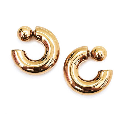 Everson Gold Reverse Hoop Earrings