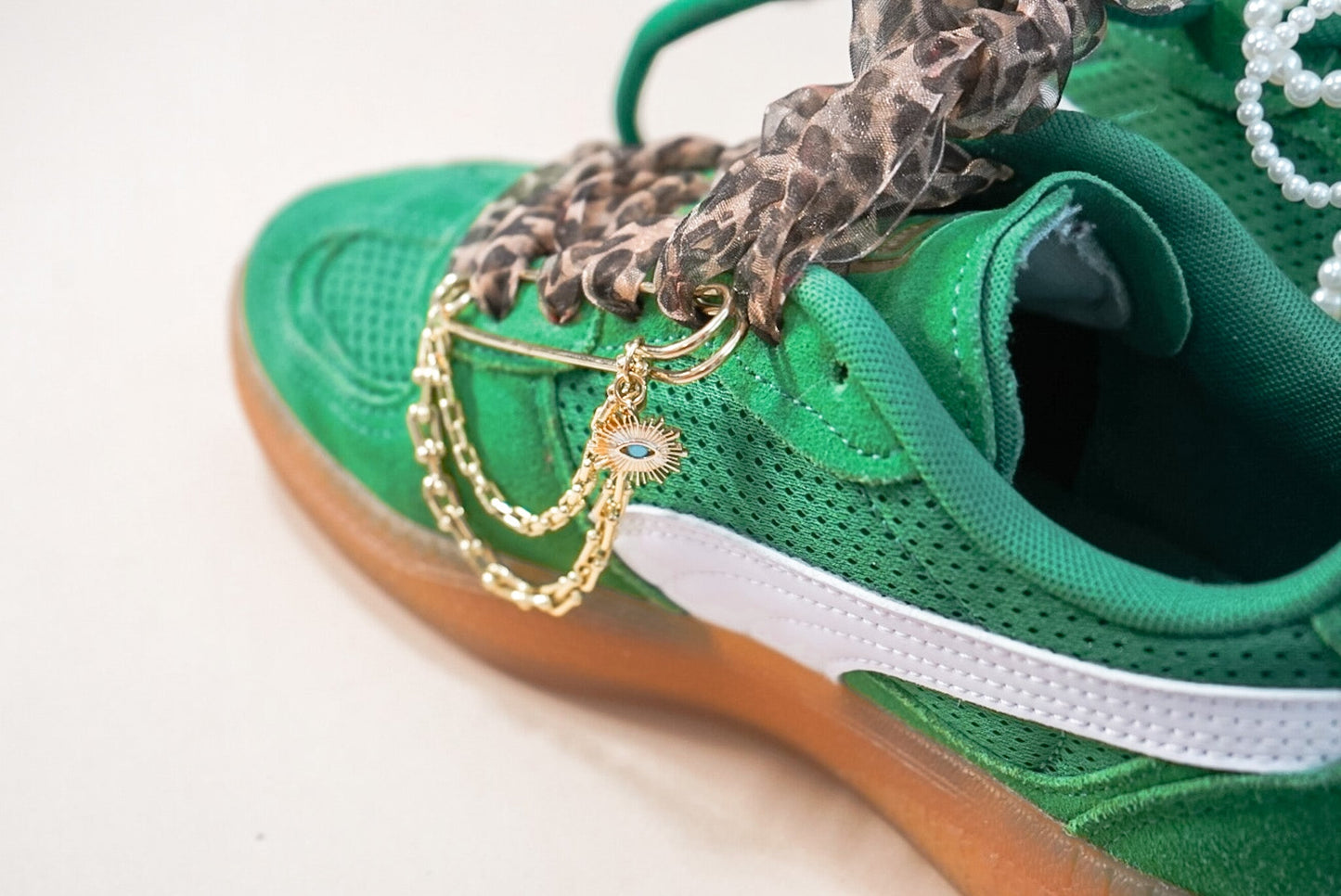 Evil Eye Safety Pin Shoe Swag