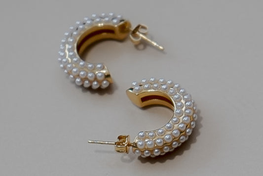 Pearl Hoop Earrings