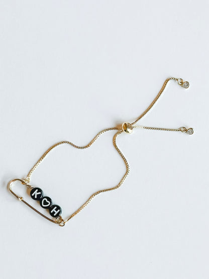 custom safety pin bracelet