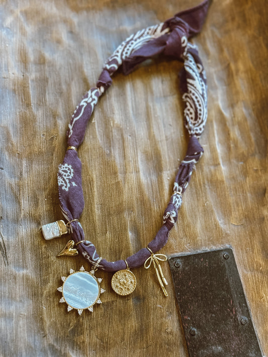Sun Pearl Coin Bandana Necklace