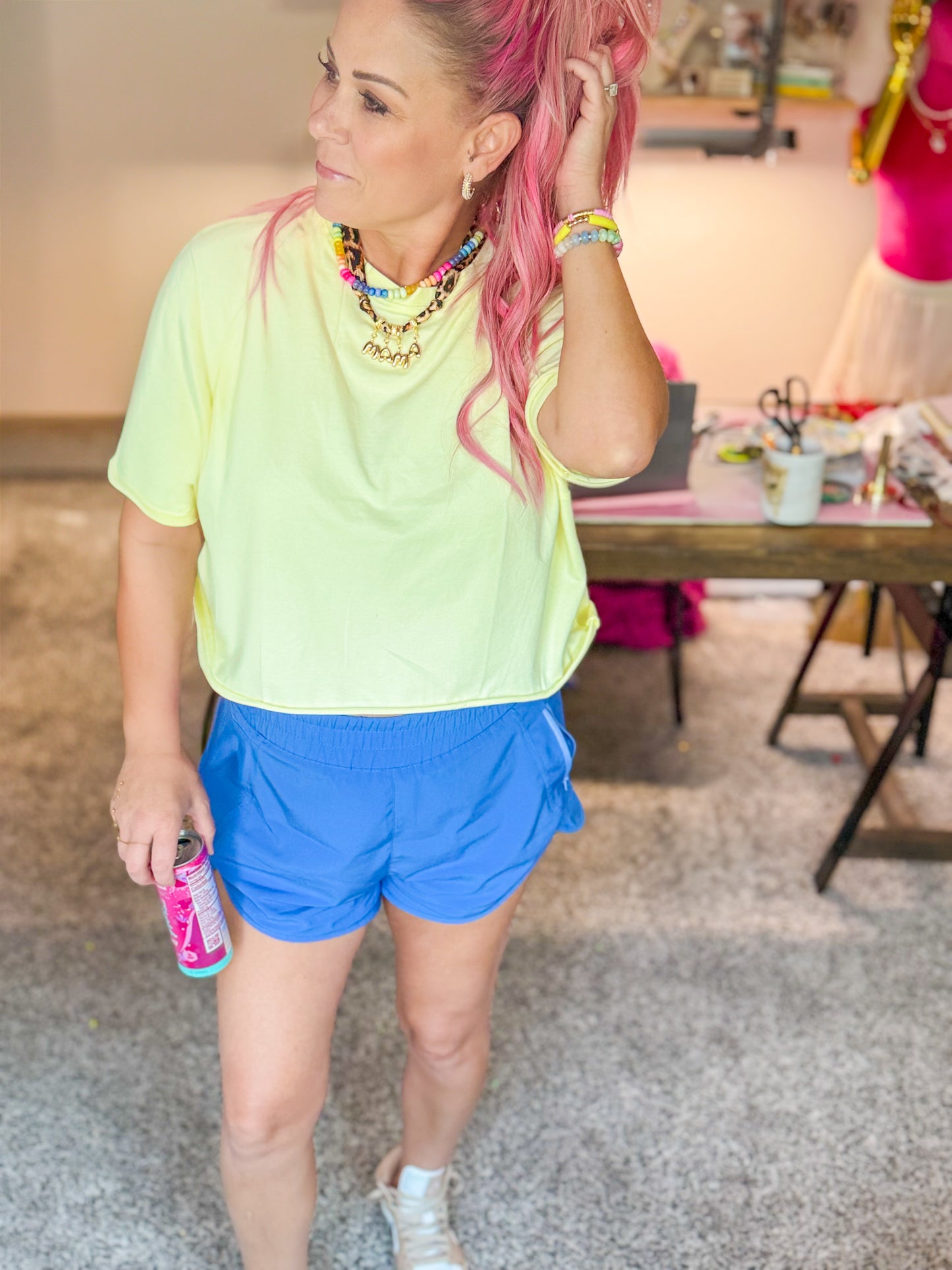 Mama Bubble Letter Scarf Necklace 