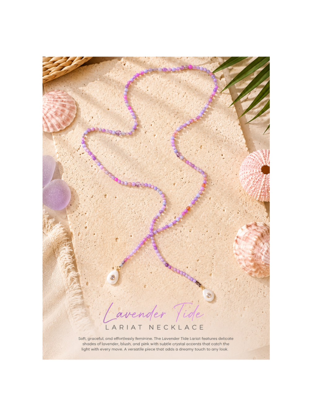 Lavender Tide Lariat Necklace