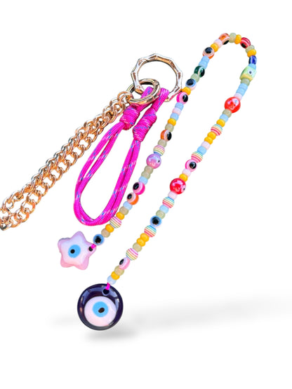 Fuschia Fortune Bag Charm